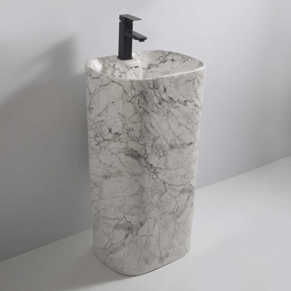 Раковина моноблок MIXXUS PREMIUM DIVERSE-1101 MARBLE 460х380х840mm з отвором під змішувач та перели  ( MP6575 Харьков - изображение 3