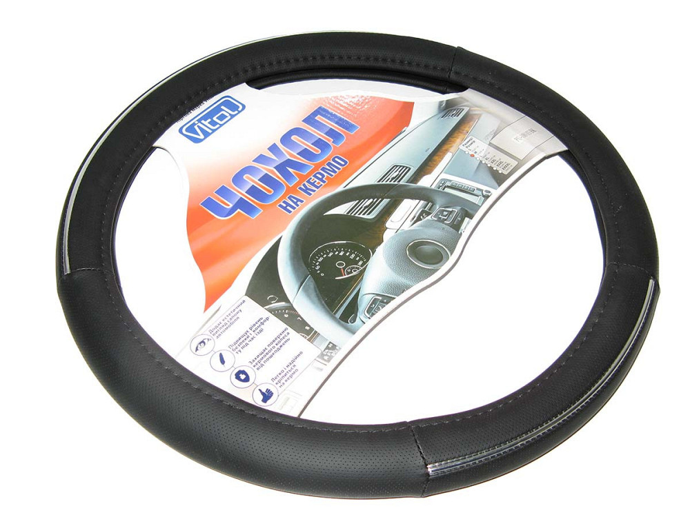 Оплетка 17003 BK XL черная с хром. полосками Винница - изображение 1