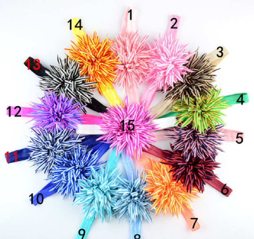 Пов'язка дитяча з квіткою зелена - розмір квітки близько 9 см, окружність 34-46см Київ - фото 3