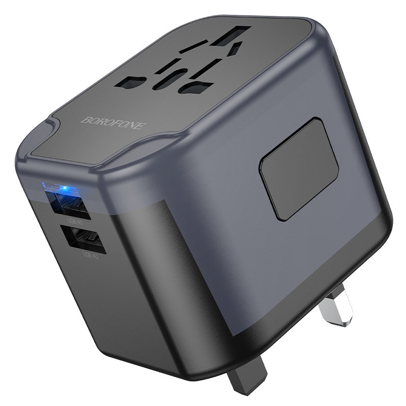 Мережевий зарядний пристрій BOROFONE BAC12 Leader 3-port(1C2A) universal conversion charger Black Одеса - фото 6