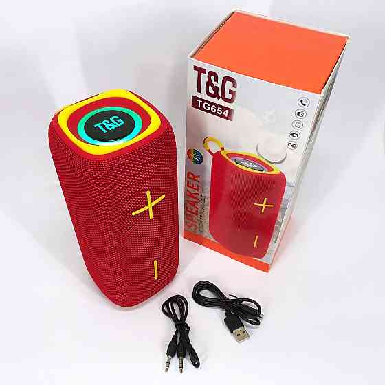 Беспроводная портативная колонка с ремешком TG654, Bluetooth колонка с разноцветной подсветкой IE-64 Львов