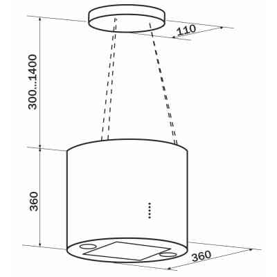 Вытяжка кухонная GRANADO Segovia 1614-1200 black (GCH6136411) Винница