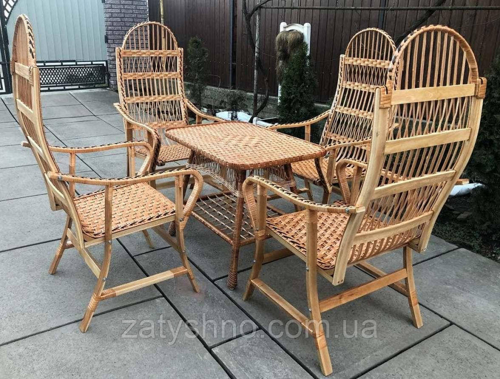 Мебель из лозы с высокими стульями на 4 людей Киев - изображение 2