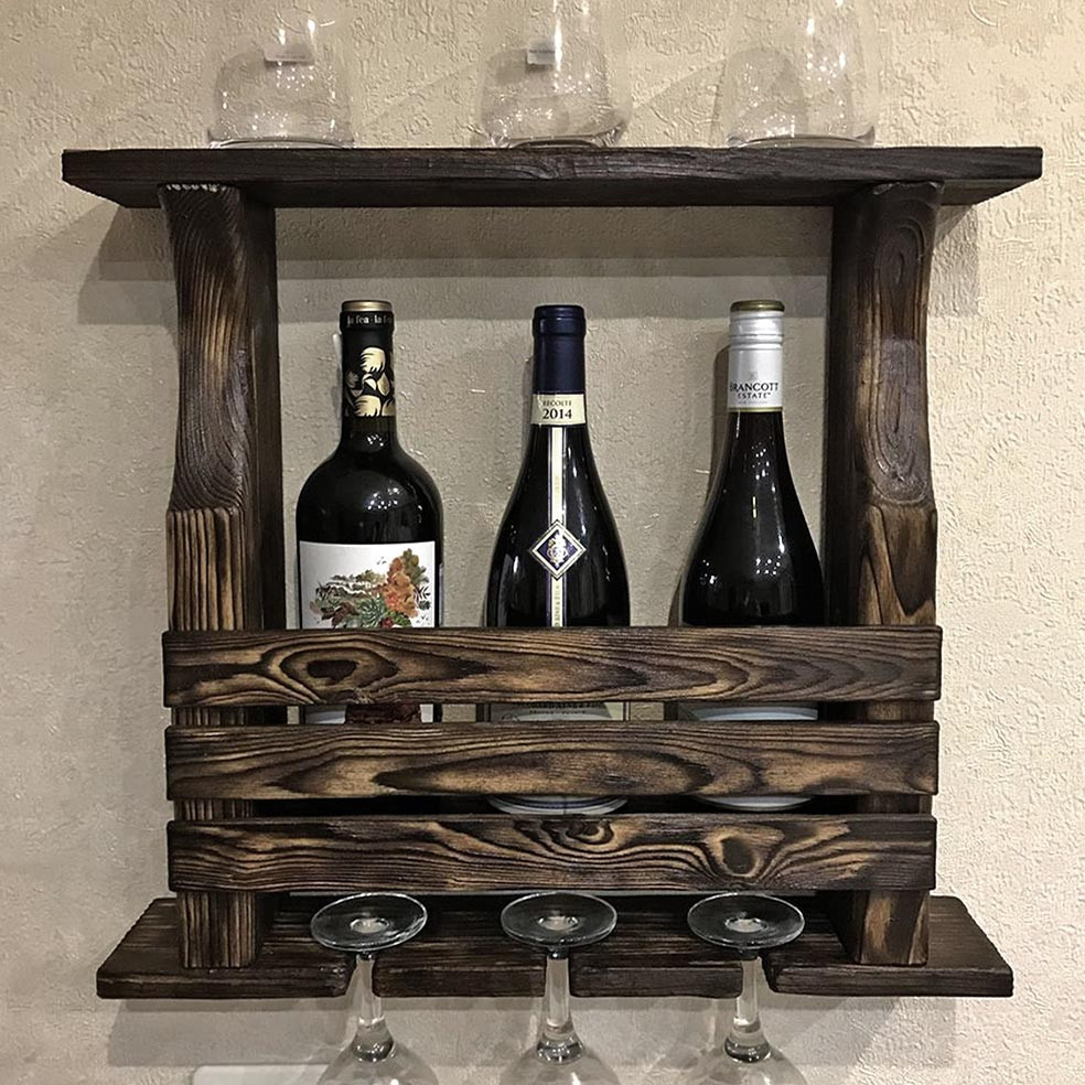 Настенная винная полка 