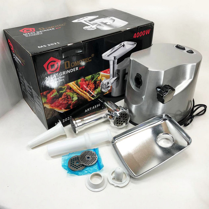 Мясорубки с реверсом DOMOTEC MS-2021S 3000 Вт, Мясорубки для колбасок, EQ-828 Мясорубки шнековые Киев - изображение 2