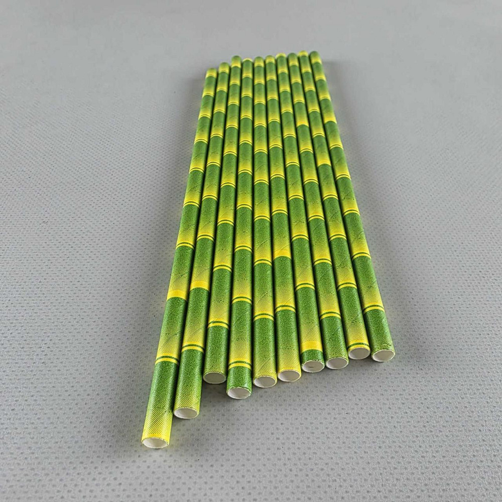 Соломка трубочка паперова Ø 5 мм 20 см "Бамбук" зелена 25 шт (1 пачка) Харків - фото 1