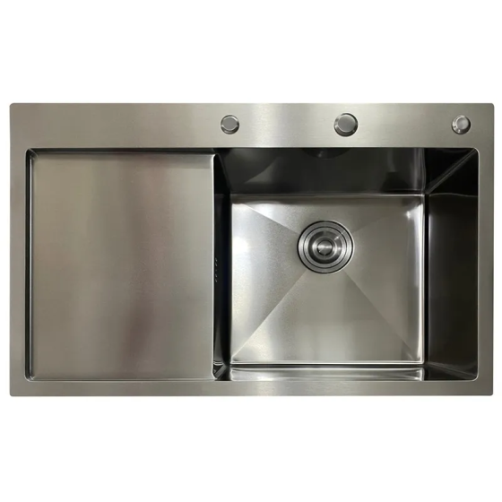 Мийка з нержавіючої сталі MIXXUS MH7849R NANO-BLACK колір графіт 3.0/0.8 Харків