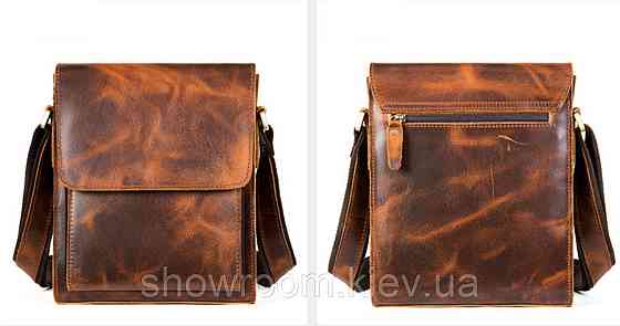 Сумка чоловіча шкіряна середніх розмірів Leather Collection (7433) коричневий Київ