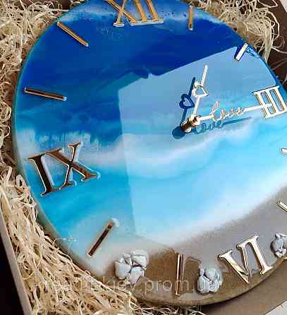 Часы настенные 40 см из эпоксидной смолы ручной работы Днепр