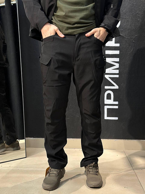 Тактичний костюм чорний softshell чоловічий літній захист від вітру і вологи комплект для служби Львів - фото 9