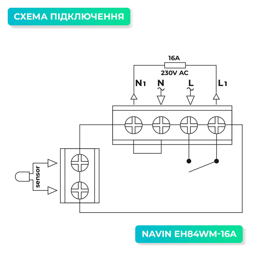 Терморегулятор механічний для теплої підлоги NAVIN EH84BM-16A, чорний матовий ( 19854 ) Харків - фото 3