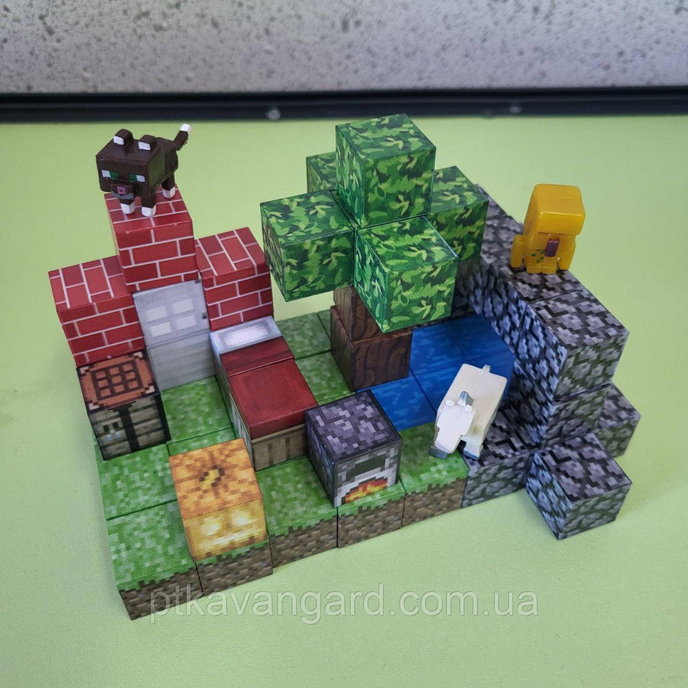 Конструктор магнитный Minecraft 58 магнитных блоков база возле речки с фигурками героев Dream World LZCK 020 Хмельницкий - изображение 2
