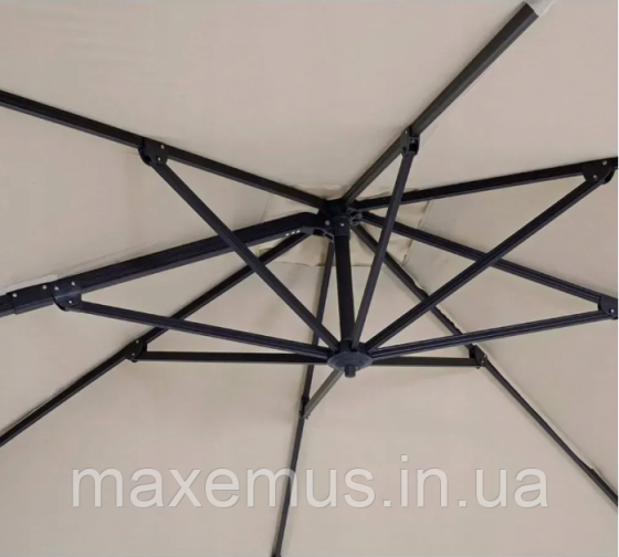Садовая зонта B019 3 м с наклоном складная зонта для сада и террасы бежевая Мостиска