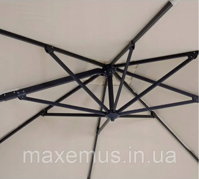 Садовая зонта B019 3 м с наклоном складная зонта для сада и террасы бежевая Мостиска - изображение 4