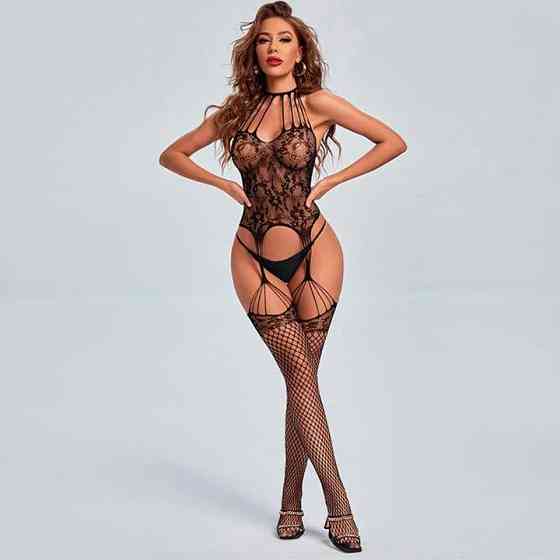 Сексуальный бодистокинг с открытым доступом - Чёрный - S/M/L – Эротическое бельё Винница