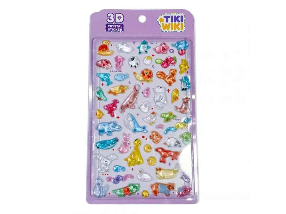 Набір наліпок Crystal 3D Веселі тваринки 51428 ТМ TIKI WIKI Київ - фото 1
