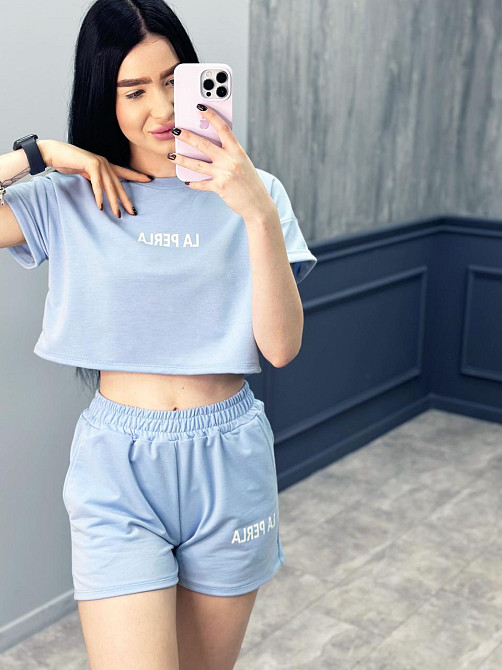 Костюм спортивний з шортами "La perla" оптом | Розпродаж моделі Київ - фото 6