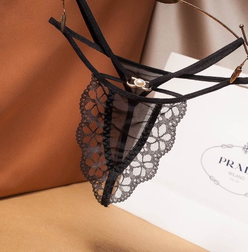 Еротичні стрінги чорні - розмір універсальний, резинка до 90см Київ - фото 1