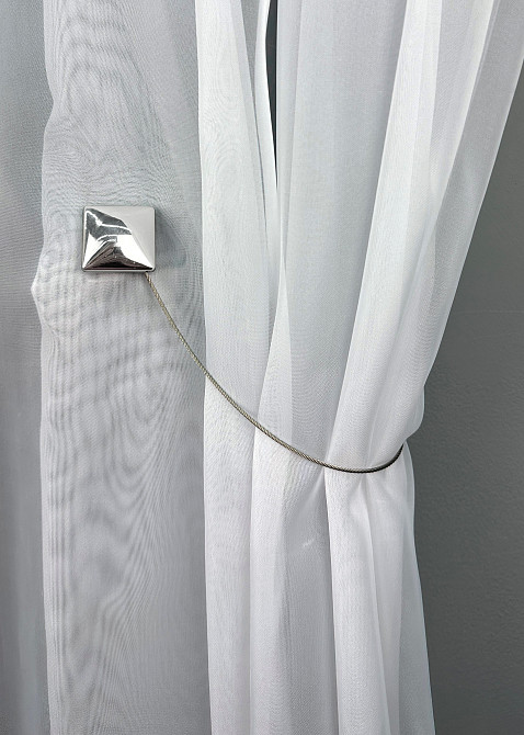 Магниты для штор и гардин Квадрат двусторонние набор 2 шт Серебристый (81-284) Киев - изображение 4