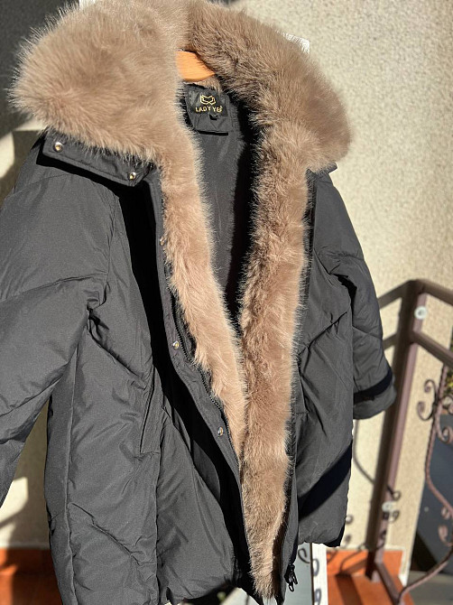 Куртка женская Lady Yep 9051 парка удлиненная широкая оверсайз мех воротник, черный, 44-48 Киев - изображение 16