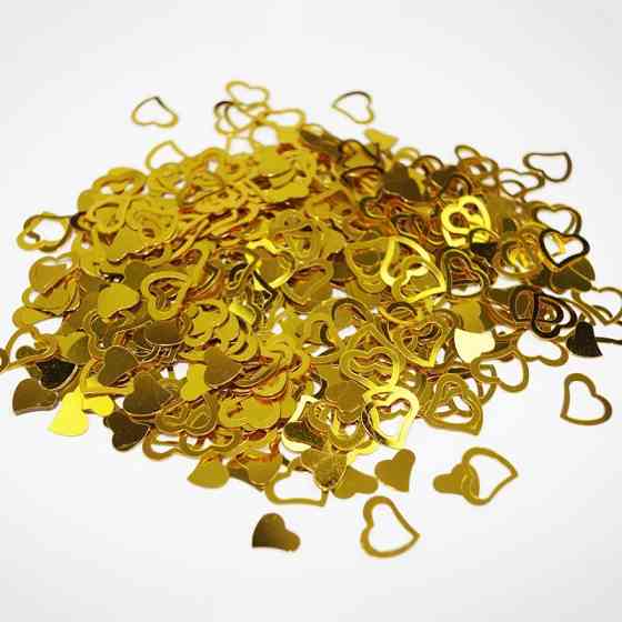 Конфетти Сердечка 15 г золотистый Киев