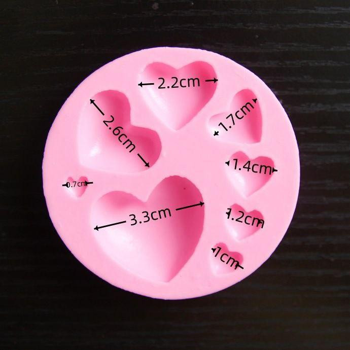 Молд силиконовый Сердца 78 мм розовый Киев - изображение 9