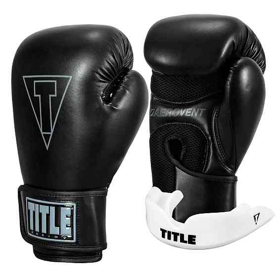Боксерські рукавиці TITLE Boxing Vegan Gloves Black 14 oz (капа в комплекті) Каменское