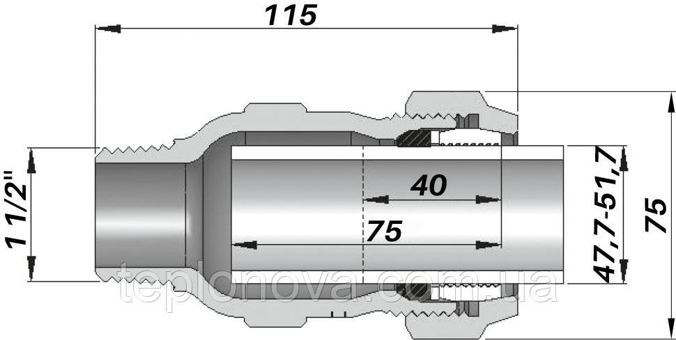 З'єднання пряме затискне із зовнішньою різзю DN40 (47,7-51,7 мм) х 1/2| AK AGAflex Чернівці - фото 3