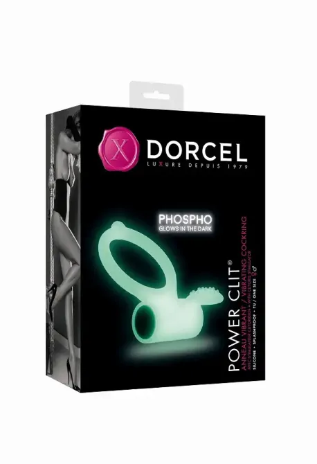 Ерекційне кільце Dorcel Power Clit White PHOSPHO з вібрацією, біле, світиться в темряві Львів - фото 2