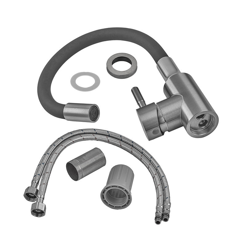 Кухонный смеситель Armata SUS-011 Refl.Gray с серым силиконовым изливом (CH6481) Харьков - изображение 4