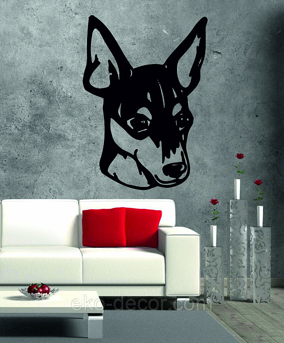 Декоративне настінне Панно «Фокстер'єр», Декор на стіну 90*76 см, Чорний Київ - фото 9