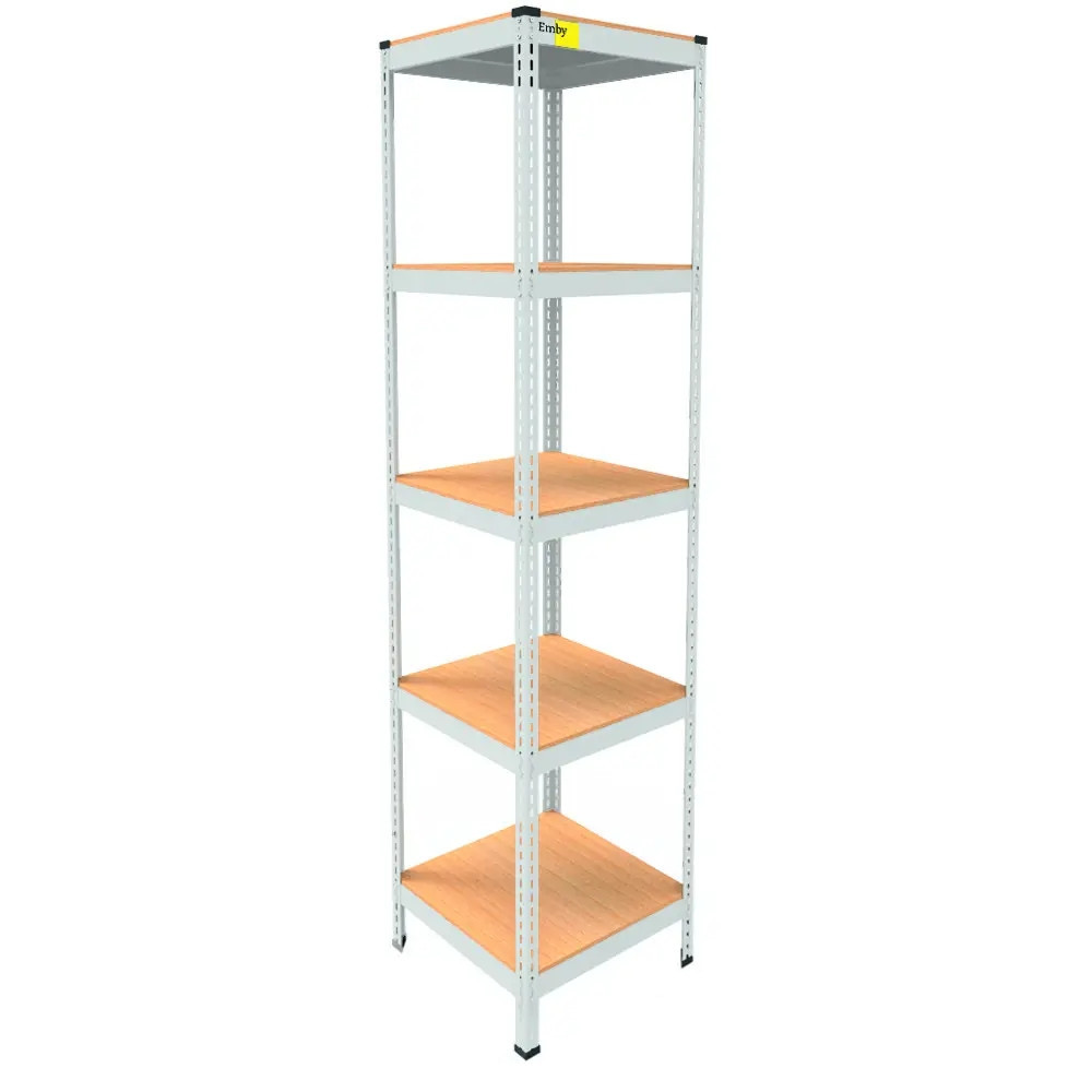 Металлический стеллаж Emby Light Series (размер 2100х450x450мм) 5 полок ДСП до 100кг Белый Киев - изображение 1