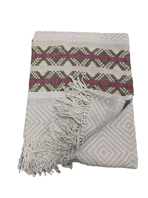 Плед бавовняний 140×200 орнамент червоний 2.1 Київ - фото 1