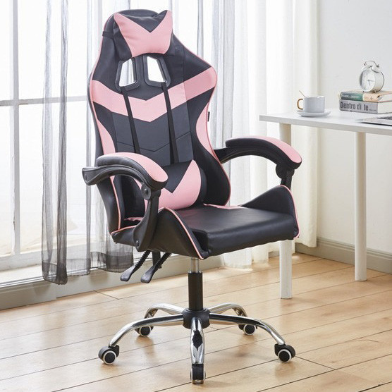 Крісло геймерське комп'ютерне ігрове Bonro BN-810 екошкіра для комп'ютера Рожевий Київ - фото 1