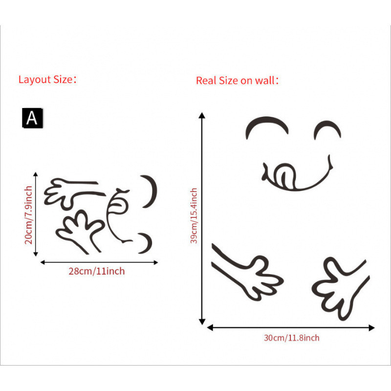 Наклейка на холодильник Смайлик 20 на 28 см чорний Київ - фото 2