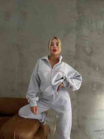 Женский теплый прогулочный костюм: кофта и штаны трехнитка на флисе Меланж, 42/46 Одесса