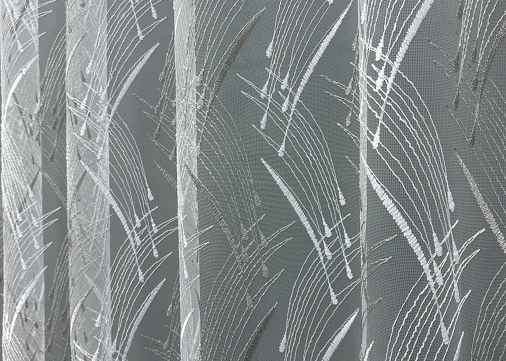 Тюль VR-Textil 1583т Фатин з вишивкою та люрексом Білий з сріблястим 200х240 см (42-0893) Київ - фото 6