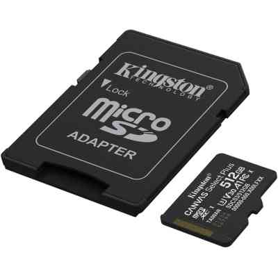 Карта памяти Kingston 512GB microSDXC class 10 UHS-I U3 V30 A1 Canvas Select Plus (SDCS3/512GB) Винница