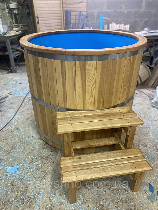 Купель з ясеня з кришкою та поліпропіленовою вставкою Київ - фото 7