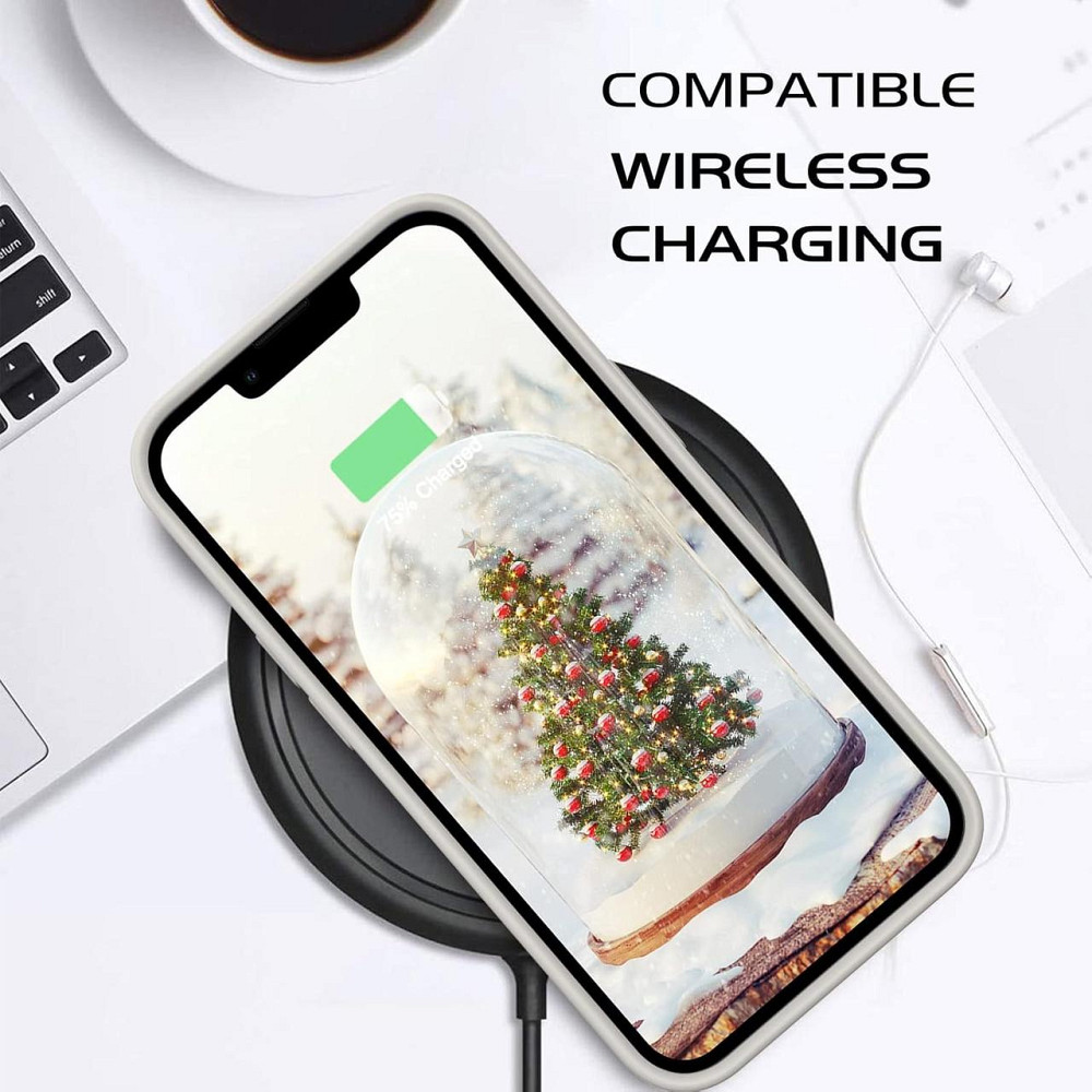 Чехол DOMAVER жидкий силикон для iPhone 13 6.1 ультратонкий матовый бежевый защитный Киев - изображение 7