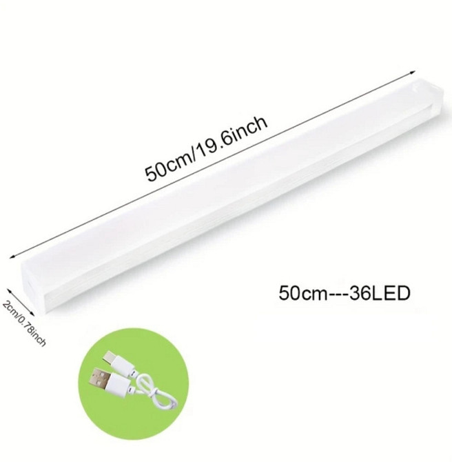 LED  світильник-нічник з датчиком руху і датчиком день/ніч  50 см 36 LED Холодний білий (0803) Смела - изображение 3