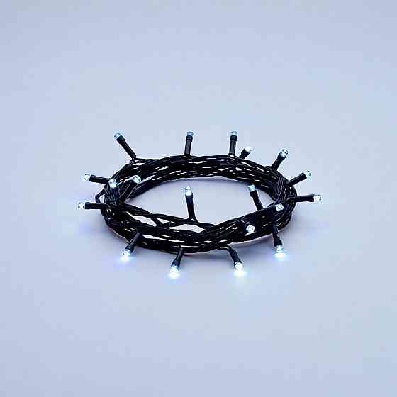 Гірлянда новорічна 18 м, 180 LED, біле світло, чорний провід Київ
