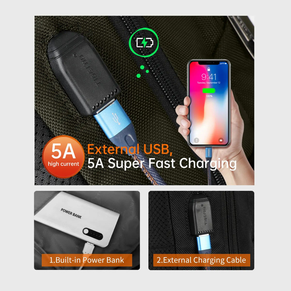 Рюкзак Tigernu 15.6" Армійський Зелений Київ - фото 2