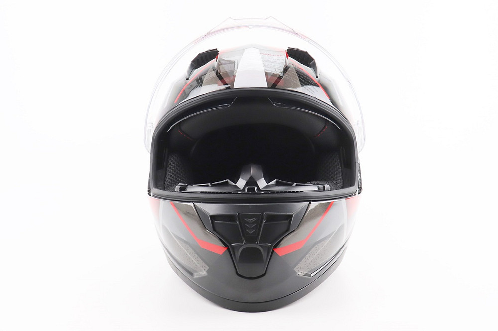 Шолом інтеграл, закритий (сертифікація DOT)+відкидні окуляри BLD-M67 L (59-60см), ЧОРНИЙ/ЧЕРВОНО-СІРИЙ Київ - фото 6