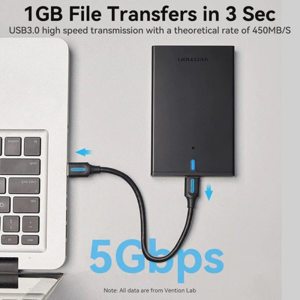 Зовнішній карман Vention 2.5 Inch SATA Hard Drive Enclosure (USB 3.0 Micro-B) Black (KPAB0) Киев - изображение 4