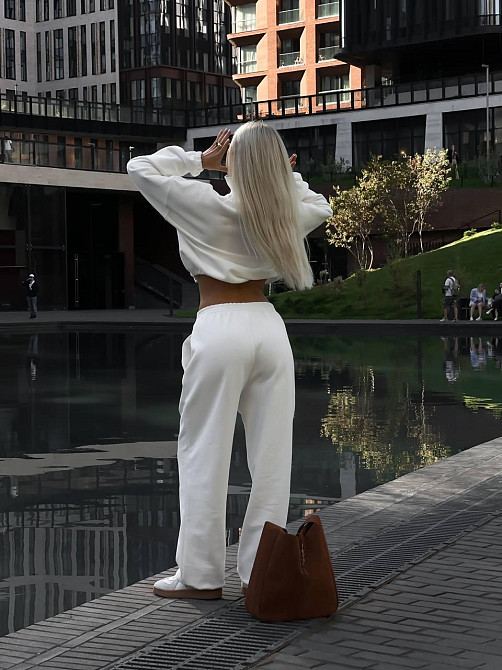 Женский теплый базовый костюм двойка в спортивном стиле трехнить на флисе Одесса - изображение 4