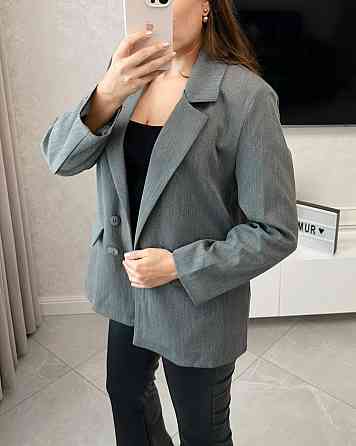 Женский классический пиджак прямого кроя костюмка + подкладка Серый, 46 Одесса