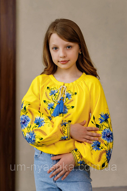 Дитяча вишиванка Василина на жовтому льоні Кривий Ріг - фото 1