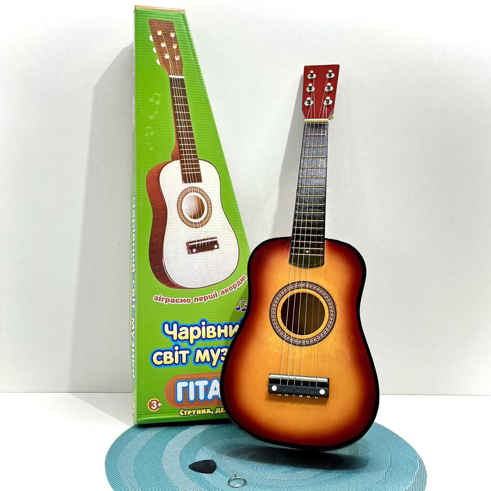 Гітара дерев'яна дитяча 6 струн Жовто-червона (M 1369) Чернигов - изображение 8