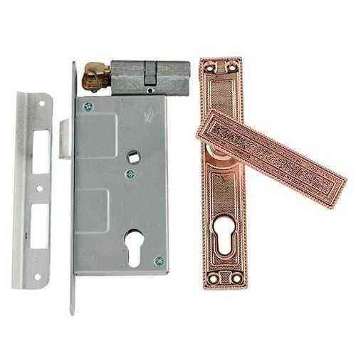 Замок врізний Мотор Січ ЗВ-7 бронза (ЗВ-4-6.111-6) з ручкою Харків